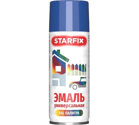 Краска-эмаль аэрозольная универсальная STARFIX синий, 520 мл (5010) SM-99038-1