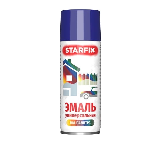 Краска-эмаль аэрозольная универсальная STARFIX чернильный, 520 мл (5022) SM-99050-1 1
