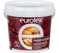 Защитно-декоративное покрытие для древесины Eurotex Аквалазурь олива, полуглянцевое, 0.9 кг 48778