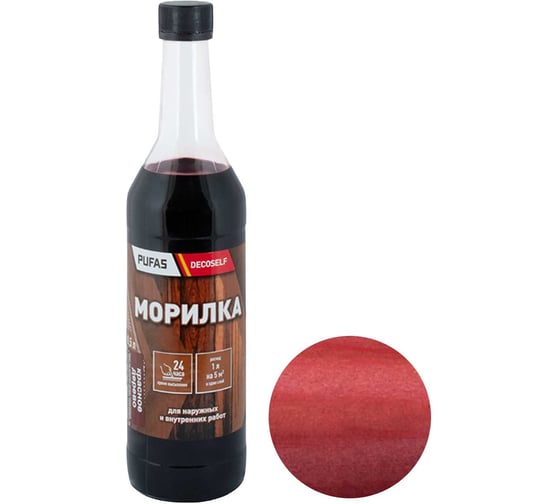 Неводная морилка Pufas красное дерево Decoself 0,5л тов-200258