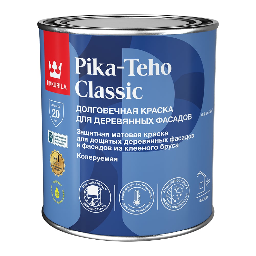 Краска для домов Tikkurila PIKA-TEHO CLASSIC A мат 0,9л 700014059 -  выгодная цена, отзывы, характеристики, фото - купить в Москве и РФ