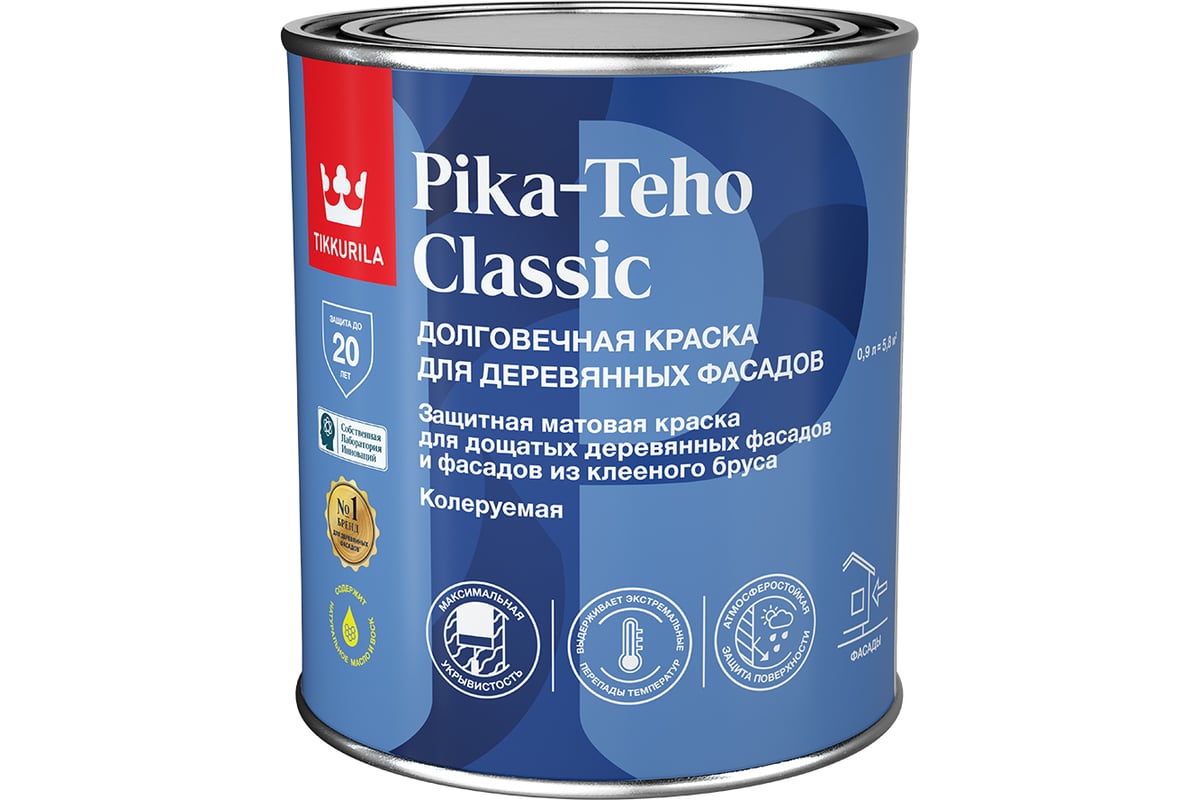 Краска для домов Tikkurila PIKA-TEHO CLASSIC A мат 0,9л 700014059 -  выгодная цена, отзывы, характеристики, фото - купить в Москве и РФ