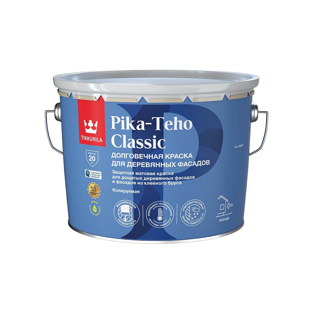 Краска для домов Tikkurila PIKA-TEHO CLASSIC A мат 9л 700014061 - выгодная  цена, отзывы, характеристики, фото - купить в Москве и РФ