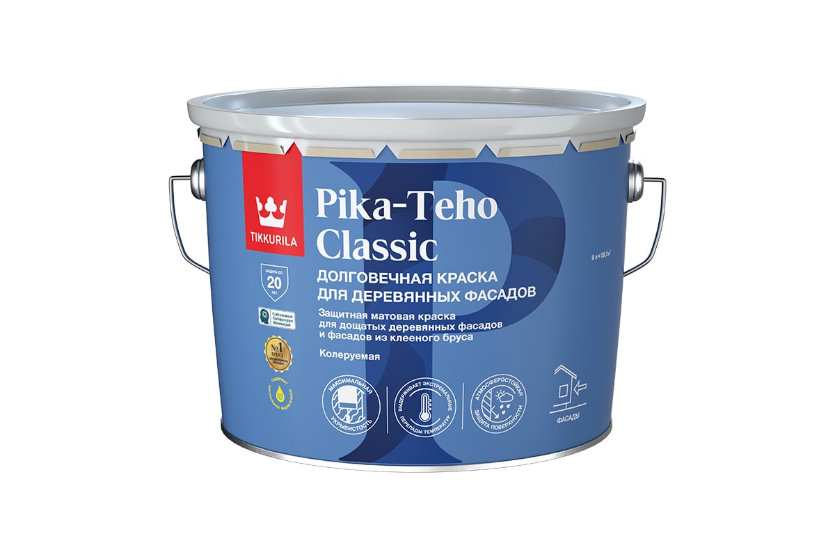 Краска для домов Tikkurila PIKA-TEHO CLASSIC A мат 9л 700014061 - выгодная  цена, отзывы, характеристики, фото - купить в Москве и РФ