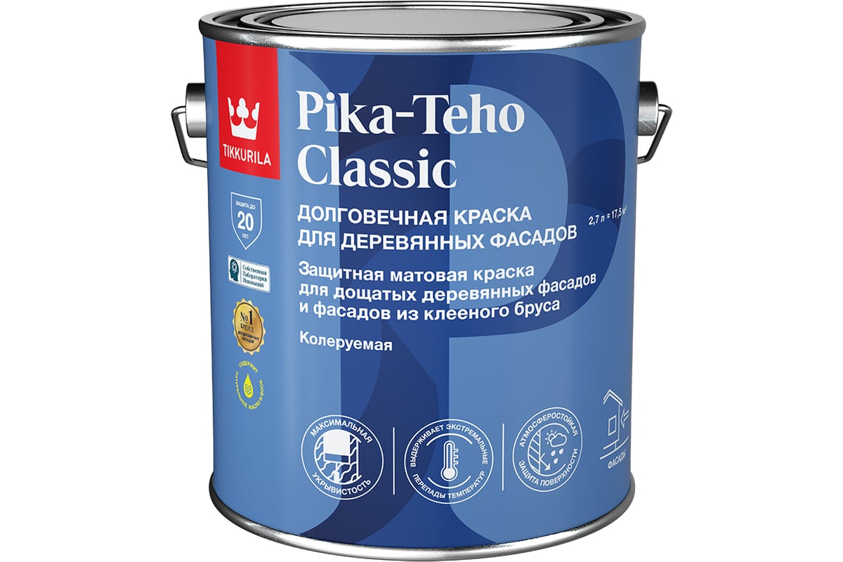 Краска для домов Tikkurila PIKA-TEHO CLASSIC A мат 2,7л 700014060 -  выгодная цена, отзывы, характеристики, фото - купить в Москве и РФ