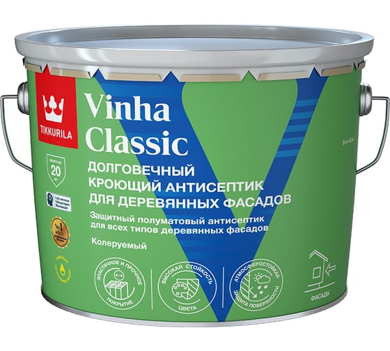 Антисептик кроющий Tikkurila VINHA CLASSIC VC п/мат 9л 700014058 1
