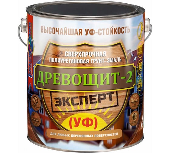 Полиуретановая УФ-стойкая грунт-эмаль для дерева Красковия Древощит-2 Эксперт (УФ) RAL 1001 3 кг УТ-00002816