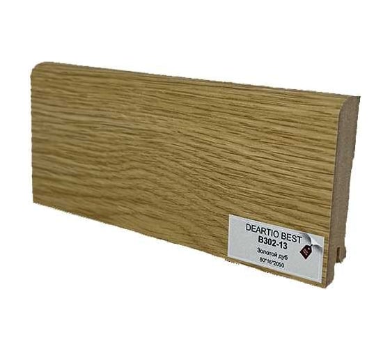 Плинтус напольный Deartio МДФ B302-13 Золотой дуб 80x16x2050 мм P.1.4.02.313.80.16.D