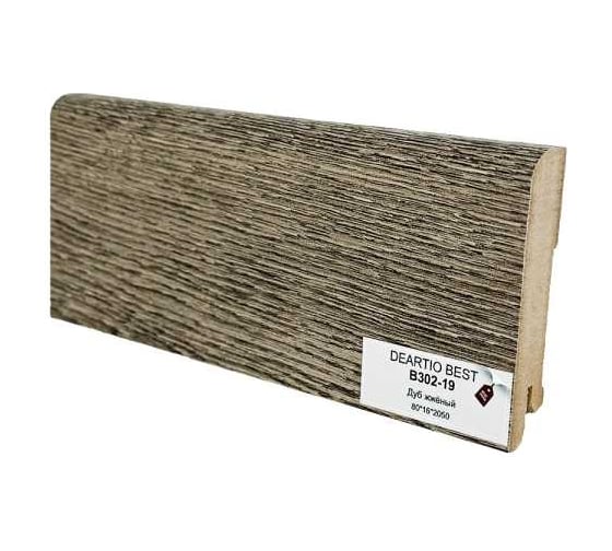 Плинтус напольный Deartio МДФ B302-19 Дуб жженый 80x16x2050 мм P.1.4.02.319.80.16.D 1