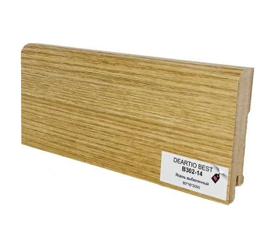 Плинтус напольный Deartio МДФ B302-14 Ясень выбеленный 80x16x2050 мм P.1.4.02.314.80.16.D