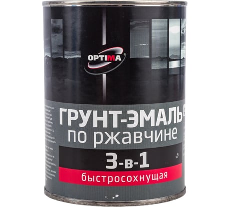 Быстросохнущая грунт-эмаль OPTIMA 3 в 1 0,8кг зеленая 11598023
