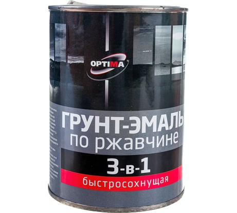 Быстросохнущая грунт-эмаль OPTIMA 3 в 1 0,8кг шокол. 11598025