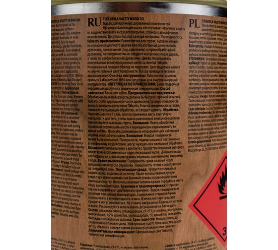 Масло для древесины TIKKURILA VALTTI PUUOLJY, органоразбавляемое для наружных работ 0,9л 25700700110