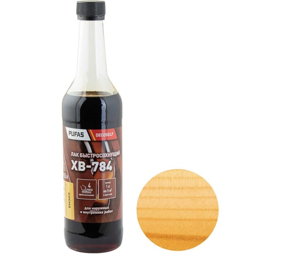 Лак Pufas ХВ-784 сосна Decoself 0,5л тов-200132