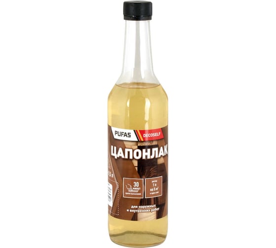 Лак Pufas «Цапон» для наруж и внутр работ Decoself 0,5л тов-200123