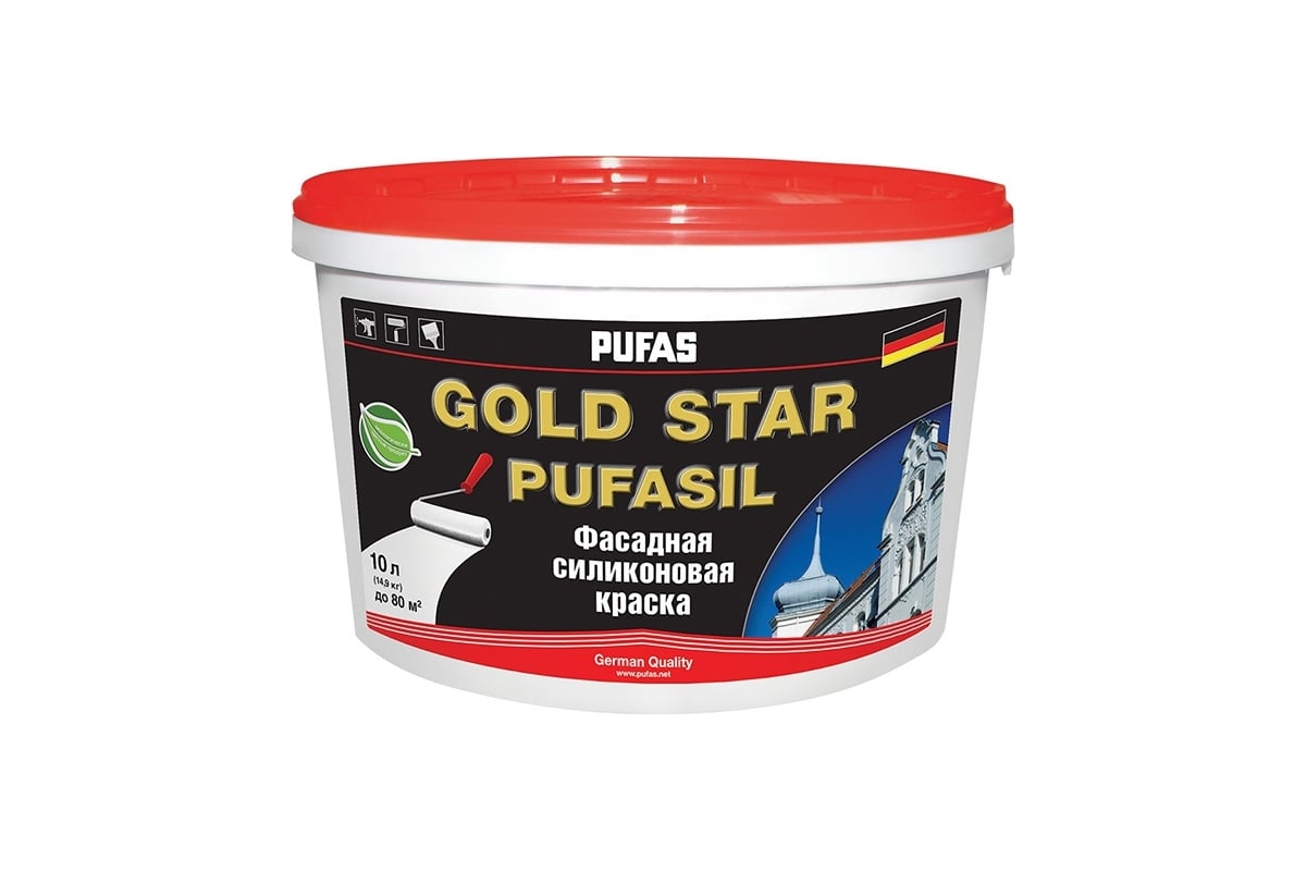  силиконовая краска Пуфас GOLD STAR PUFASIL Основа A мороз. 10л .