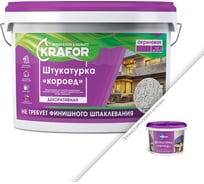 Декоративная штукатурка Короед (2 мм; белая; 15 кг) для наружных и внутренних работ Krafor 47628