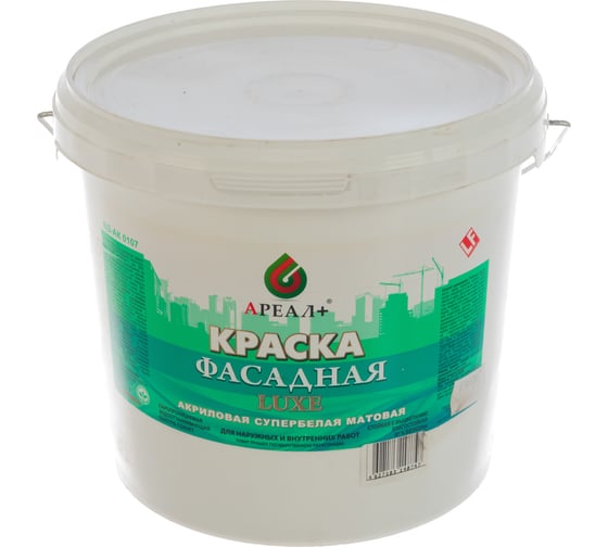 Фасадная краска Ареал+ ВД-АК 0107 ЛЮКС ведро 4 кг А-046