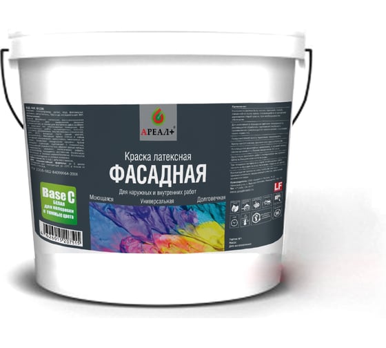 Латексная краска Ареал+ ВД-АК 0106 Фасадная C BASE 1 л А-033