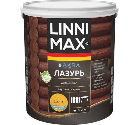 Лазурь для дерева LINNIMAX Аква Сосна 2,5 л 948105380