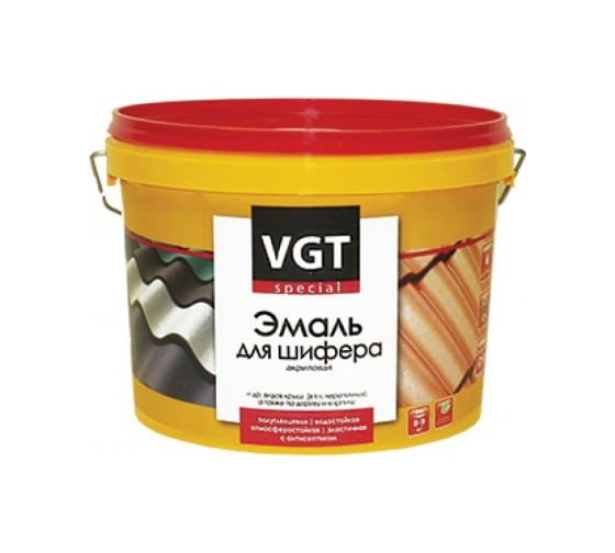 Эмаль для шифера VGT ВД АК 1179 "Профи", шоколадная 2,5 кг 11603009 1