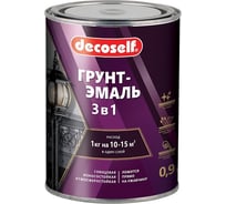 Грунт-эмаль Pufas 3 в 1 шоколадный глянц. Decoself 0,9кг тов-200098