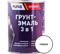 Грунт-эмаль Pufas 3 в 1 белая глянц. Decoself 0,9кг тов-200082
