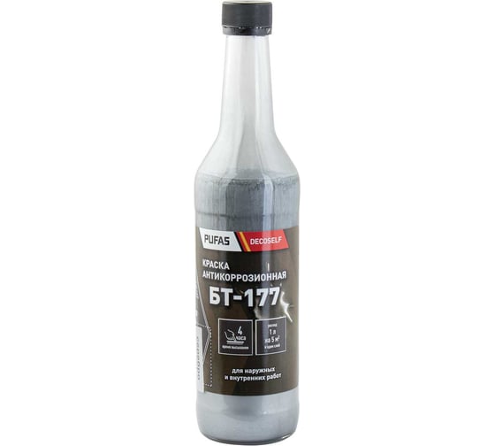 Краска Pufas БТ-177 "серебрянка" Decoself 0,5л тов-200074