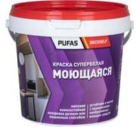 Моющаяся краска Pufas белая Decoself мороз. 0,97л1,4кг КМ тов-192629