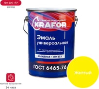 Эмаль KRAFOR ПФ-115 ЖЕЛТАЯ 6 КГ 4 26008