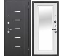 Входная дверь DIVA Foreman Ф-7 зеркало 2050x960 Правая Серебро - Дуб Белый УТ-00082812