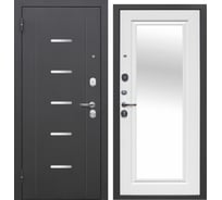 Входная дверь DIVA Foreman Ф-7 зеркало 2050x860 Левая Серебро - Дуб Белый УТ-00082809