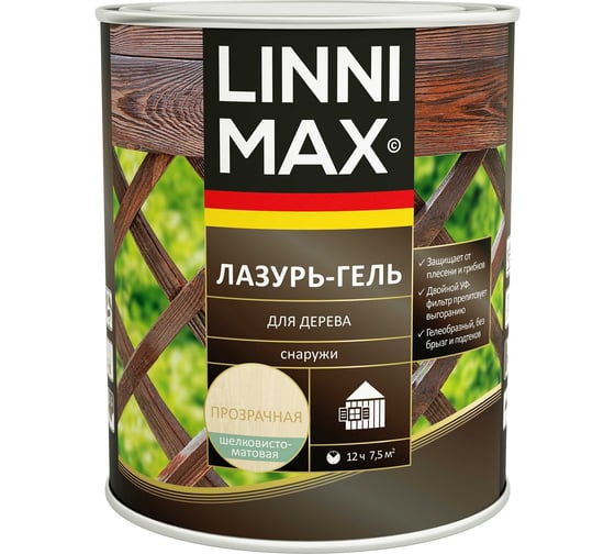 Лазурь-гель для дерева LINNIMAX LX Белый 0,75 л 948105103 1