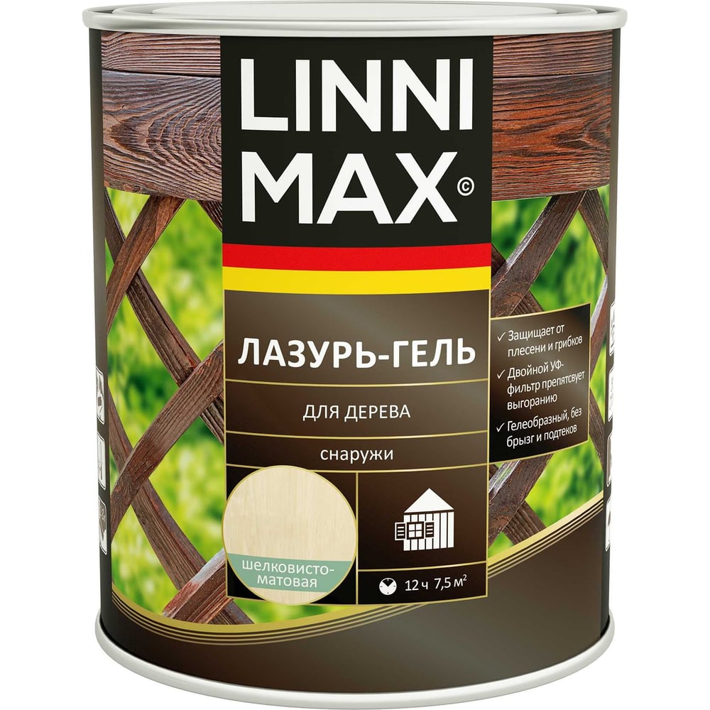 Лазурь-гель для дерева LINNIMAX LX Рябина 0,75 л 948105143 - выгодная ...