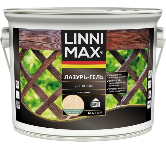 Лазурь-гель для дерева LINNIMAX LX Рябина 2,5 л 948105144 1