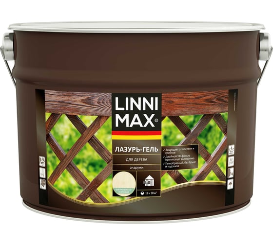 Лазурь-гель для дерева LINNIMAX LX Рябина 9 л 948105145 1
