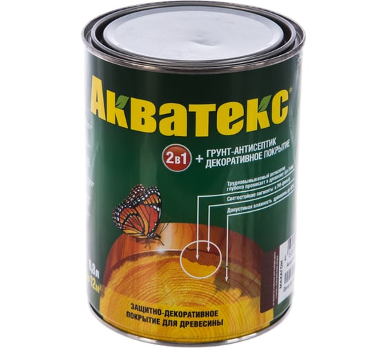 Защитно-декоративное покрытие Акватекс для древесины, махагон 0,8 л. 6 10458