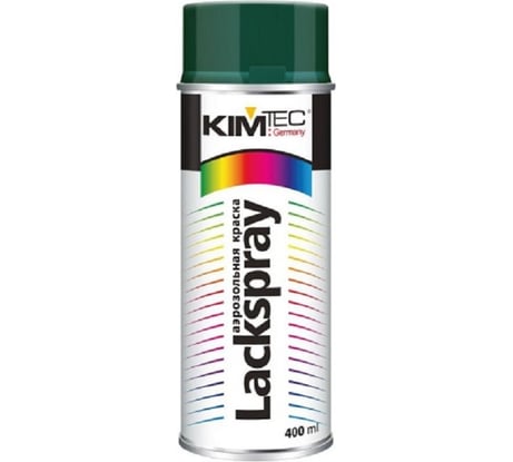 Аэрозольная краска KIM TEC зеленый мох RAL6005 400 мл соответствует цвету металлочерепицы 11592037