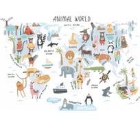 Фотообои Симфония "Волшебная карта мира", 140x200 см К-179