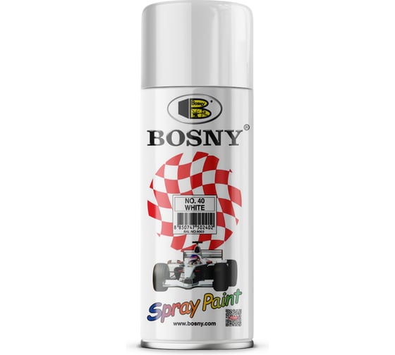 Универсальная краска Bosny белый глянцевый RAL9003 40