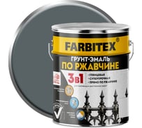 Грунт-эмаль по ржавчине 3в1 Farbitex серый (5 кг) 4300013874