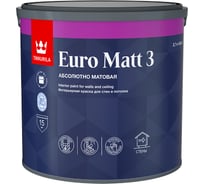 Интерьерная краска Tikkurila EURO MATT 3 база C глубоко матовая 2,7л 700001116