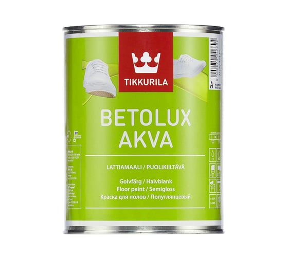 Краска для пола TIKKURILA бетолюкс аква база с 2,7 л полиуретано-акрилатная 26150