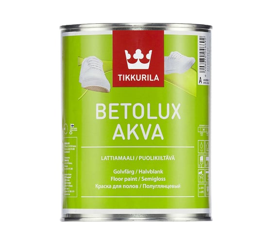 Краска для пола TIKKURILA бетолюкс аква база с 0,9 л полиуретано-акрилатная 26149 1