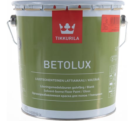 Краска для пола TIKKURILA бетолюкс база с 2,7 л уретано-алкидная 22294