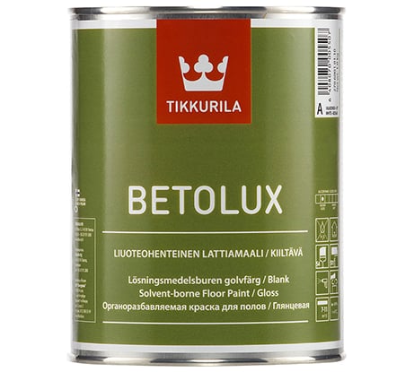 Краска для пола TIKKURILA бетолюкс база с 9 л уретано-алкидная 22295