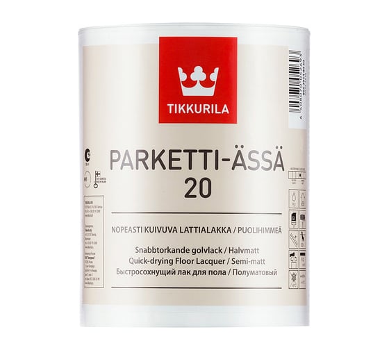 Паркетный лак TIKKURILA паркетти-ясся 20 п/матов.10 л 27443 1