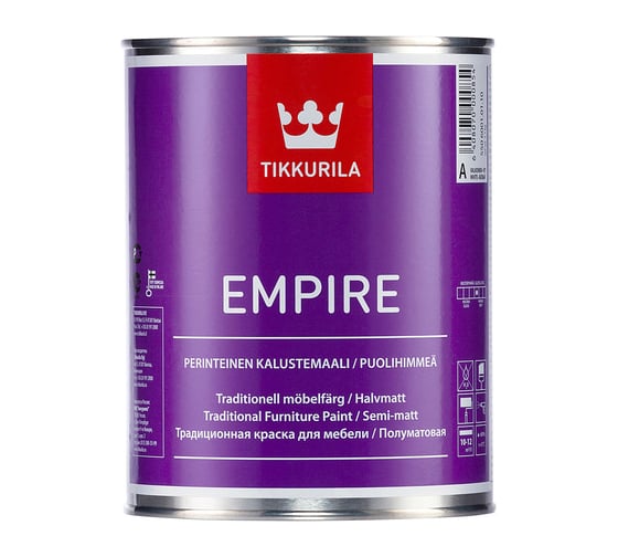 Краска для мебели TIKKURILA эмпире 9 л п/матовая. 40409