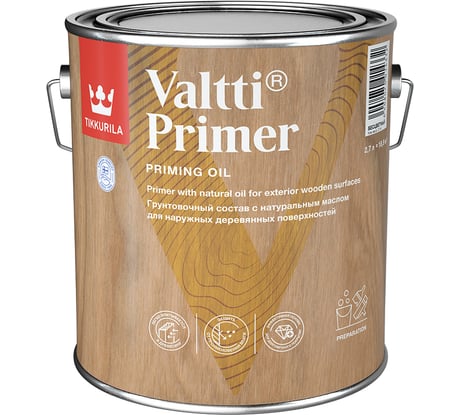 Грунтовочный антисептик Tikkurila VALTTI PRIMER бесцв 2,7л 00505000130