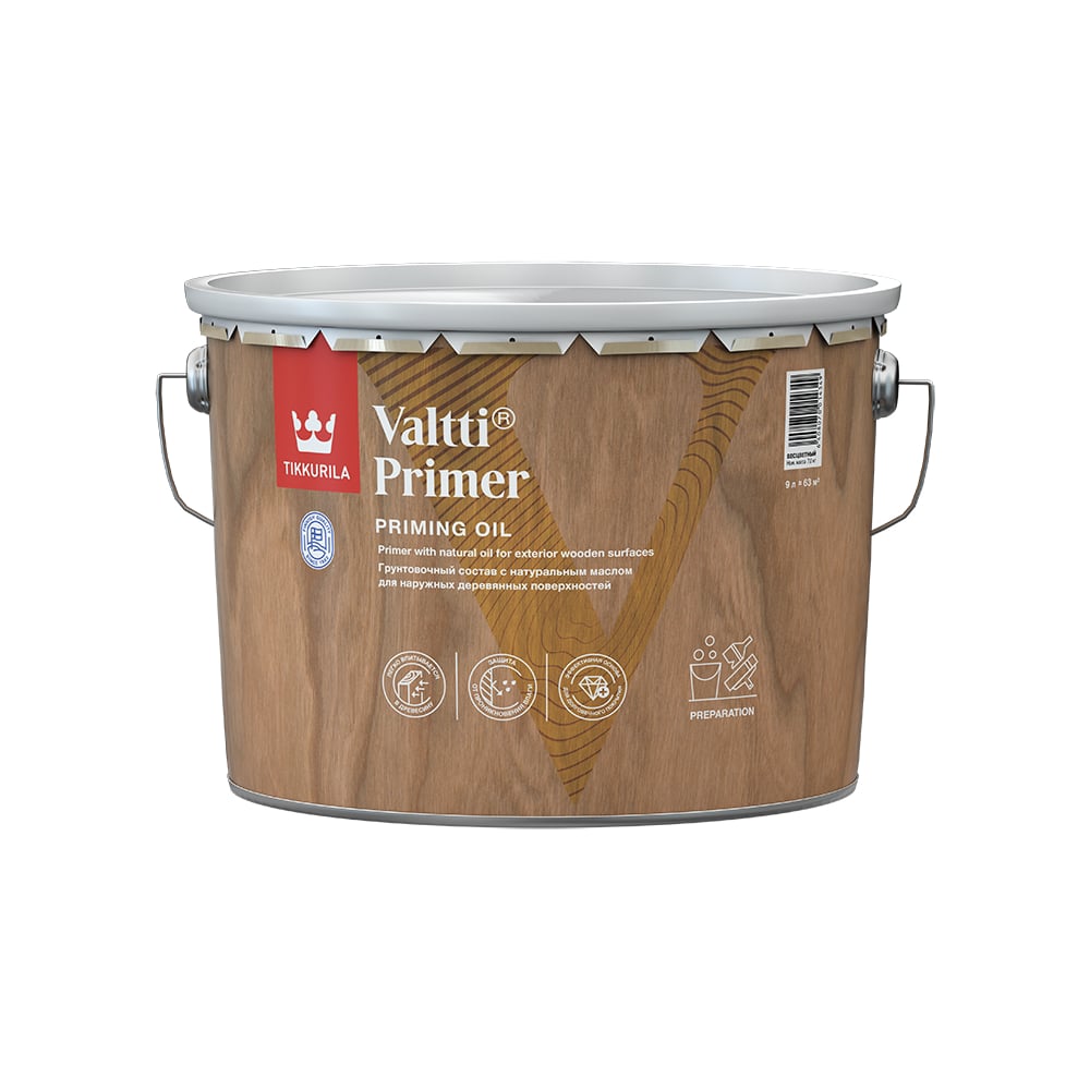 Грунтовочный антисептик Tikkurila VALTTI PRIMER бесцв 9л 00505000160 -  выгодная цена, отзывы, характеристики, фото - купить в Москве и РФ